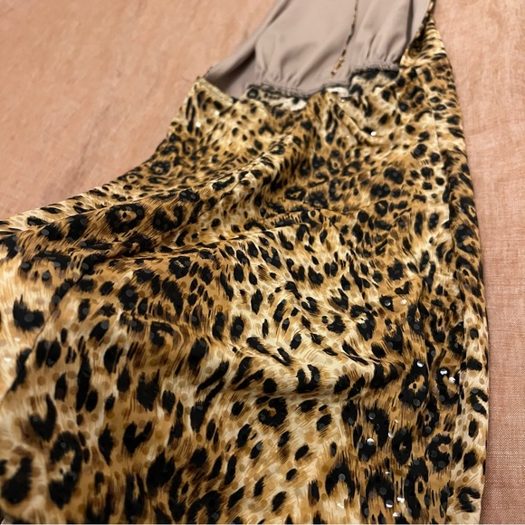 Ynes Cheetah Leopard Print Mini Halter Dress - Picture 4 of 5